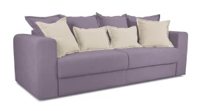 Диван «Раймонд» (Neo 09 (рогожка) фиолетовый подушка Neo 02 (рогожка) бежевый)