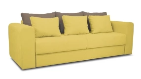 Диван «Вилсон» (Neo 08 (рогожка) желтый подушка Neo 04 (рогожка) светло-коричневый)