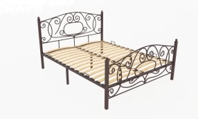 Кровать Виктория Металл, 120х190 мм, Коричневый муар, Коричневый муар