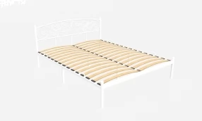 Кровать Лилия Металл, 120х190 мм, Белый муар, Белый муар