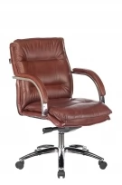 Кресло руководителя T-9927SL-LOW Кожа, Металл, Светло-коричневый Leather Eichel (кожа)/Хром (металл)