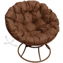 Кресло M-GROUP папасан пружинка без ротанга коричневое, коричневая подушка