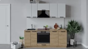 Кухонный гарнитур «Детройт» длиной 200 см со шкафом НБ